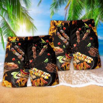 Food BBQ Fire Style Beach Short | Newhawaiianshirts AU