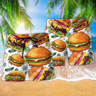 Food Burger Style Life Is Better With Burger Beach Short | Newhawaiianshirts CA