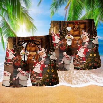 Food Chef Merry Christmas Beach Short | Newhawaiianshirts