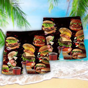 Food Hamburger Fast Food Lover Beach Short | Newhawaiianshirts UK