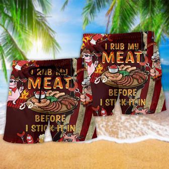 Food I Rub My Meat Christmas Beach Short | Newhawaiianshirts AU