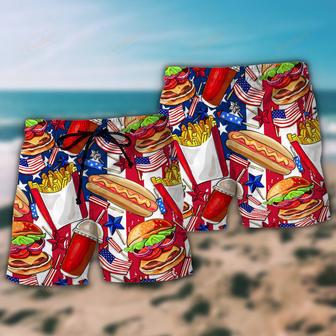 Food Independence Day Star America Beach Short | Newhawaiianshirts AU