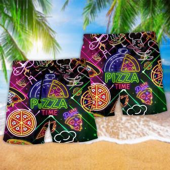 Food It's Pizza Time Stunning Beach Short | Newhawaiianshirts