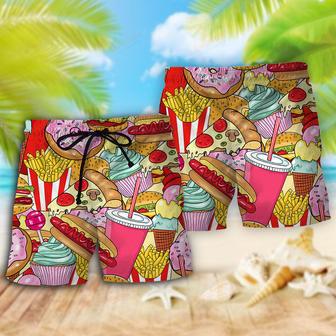 Food Junk Food Art Colorful Beach Short | Newhawaiianshirts DE