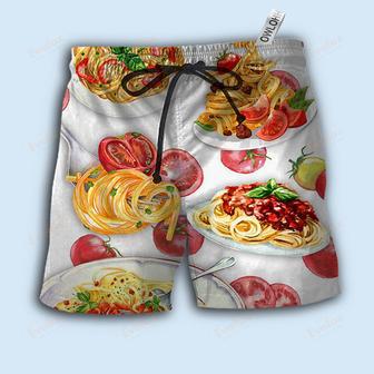 Food Pasta Make Me Happy Beach Short | Newhawaiianshirts