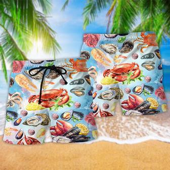 Food seafood basic colorful Beach Short | Newhawaiianshirts CA