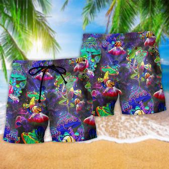 Frog Colorful Galaxy Mushroom Funny Beach Short | Newhawaiianshirts