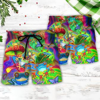 Frog Colorful Tropical Enjoying A Day Of Fun Beach Short | Newhawaiianshirts UK