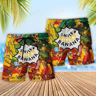 Fruit Smile Like A Banana Color Beach Short | Newhawaiianshirts UK