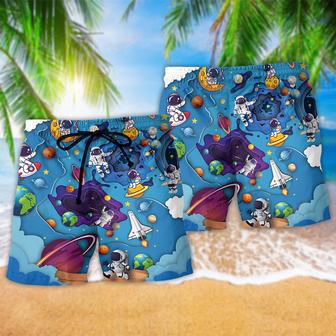 Galaxy Spaceship Fly To Galaxy Lovely Beach Short | Newhawaiianshirts