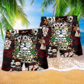 Gambling Poker Take The Risk Or Lose The Chance Beach Short | Newhawaiianshirts UK