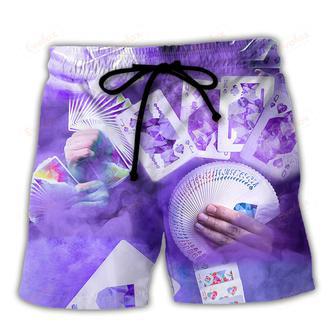 Gambling Purple Style Beach Short | Newhawaiianshirts UK