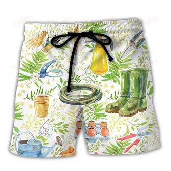 Gardening I'm A Plantaholic Vintage Art Beach Short | Newhawaiianshirts CA