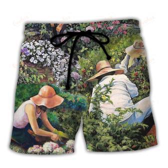 Gardening Plants A Dirty Hoe Is A Happy Hoe Vintage Vibe Beach Short | Newhawaiianshirts UK