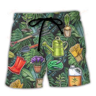 Gardening Romaine Clam And Carrot On Vintage Art Beach Short | Newhawaiianshirts DE