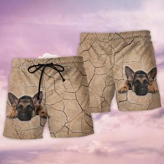 German Shepherd On The Ground Beach Short | Newhawaiianshirts AU