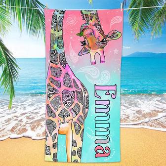 Giraffe Mandala Unique Beach Towels Microfiber Perfect Kids Women | Newhawaiianshirts AU