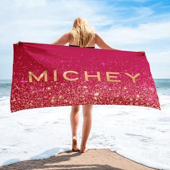 Glitter Design Large Personalized Beach Towels Perfect Summer Gift | Newhawaiianshirts UK