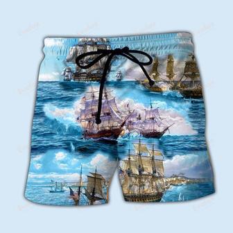 Go To The Sea Sail Blue Sky Beach Short | Newhawaiianshirts AU