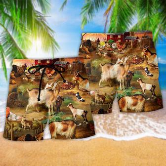 Goat Love Farm Peace Life Beach Short | Newhawaiianshirts AU