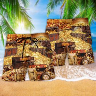 Gold Not All Treasure Is Gold Luxury Beach Short | Newhawaiianshirts UK