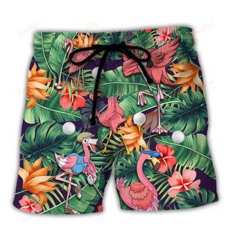 Golf Funny Flamingo Playing Golf Talk Birdie To Me Tropical Golf Lover Beach Short | Newhawaiianshirts