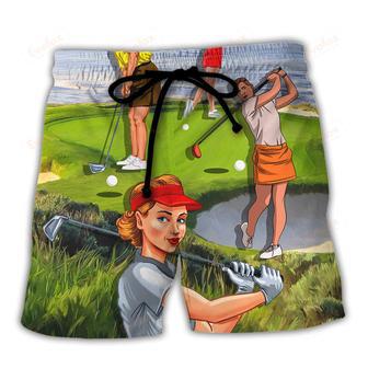 Golf Oh My God Becky Look At Her Putt Funny Golfers Funny Quotes Lover Golf Beach Short | Newhawaiianshirts