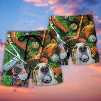 Golf Vintage Style Funny Dog Beach Short | Newhawaiianshirts AU