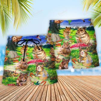 Guinea Pig Animals Eating And Happy Beach Short | Newhawaiianshirts UK