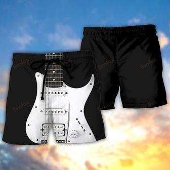 Guitar Black Electric Guitar Beach Short | Newhawaiianshirts AU