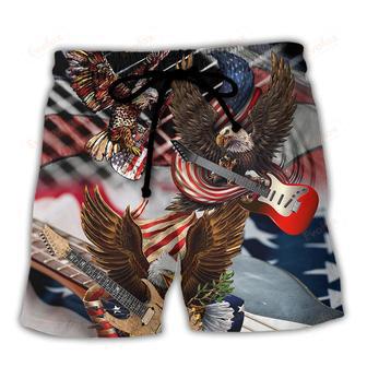 Guitar Independence Day Eagle Beach Short | Newhawaiianshirts AU