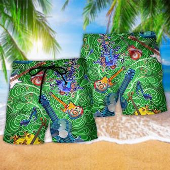 Guitar Love Green Music Beach Short | Newhawaiianshirts AU