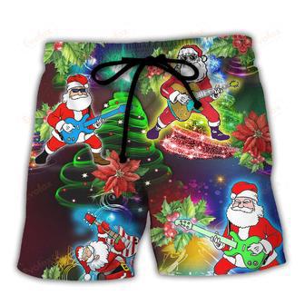 Guitar Music Santa So High Christmas Beach Short | Newhawaiianshirts DE