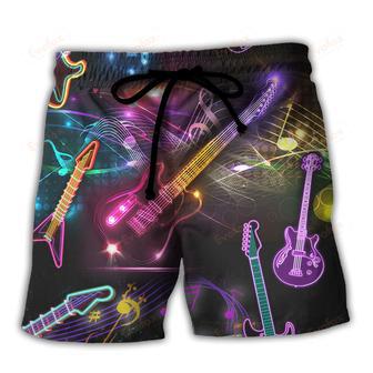 Guitar Neon Amazing Art Beach Short | Newhawaiianshirts AU