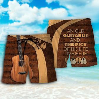 Guitar Old Guitarist And The Pick Beach Short | Newhawaiianshirts AU