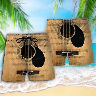 Guitar Retro Music Note Beach Short | Newhawaiianshirts UK