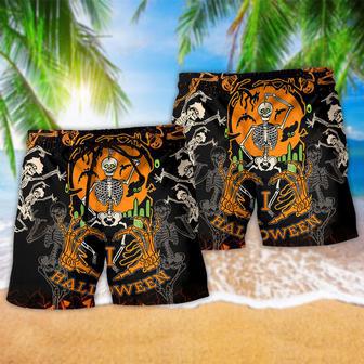 Halloween Dancing Skeleton Scaried Beach Short | Newhawaiianshirts DE