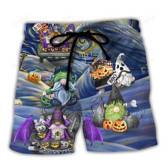 Halloween Gnome Spooky Inviting Haunted House Beach Short | Newhawaiianshirts CA