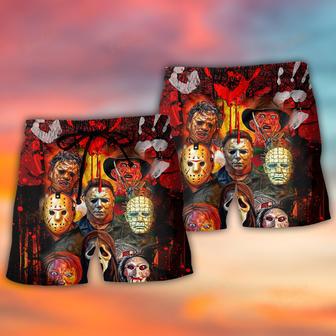 Halloween Horror Movie Characters Blood Scary Beach Short | Newhawaiianshirts UK