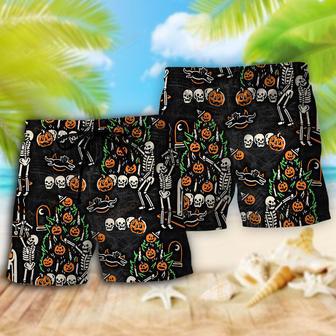 Halloween Skull 'Tis The Season To Be Creepy Beach Short | Newhawaiianshirts AU