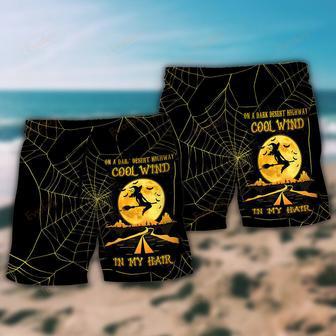 Halloween Witch On A Dark Desert Highway Beach Short | Newhawaiianshirts CA