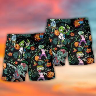 Halloween Zombie Tropical Pumpkin Scary Beach Short | Newhawaiianshirts CA