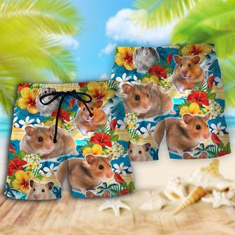 Hamster Love Tropical Flowers Beach Short | Newhawaiianshirts DE