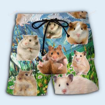 Hamster Make Me Happy Beach Short | Newhawaiianshirts