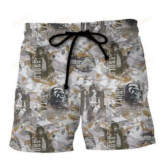 Han Solo Darth Stormtrooper Camo Pattern Beach Short | Newhawaiianshirts DE