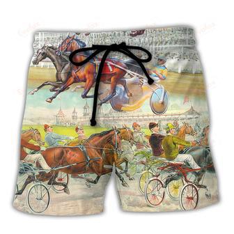 Harness Racing Horse Racing Road Horse Lover Beach Short | Newhawaiianshirts DE