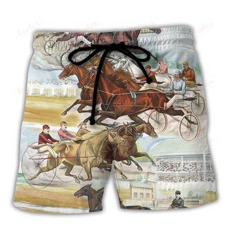 Harness Racing Horse Racing Road The Best Seat Beach Short | Newhawaiianshirts UK