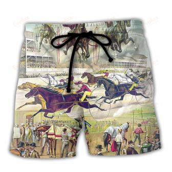 Harness Racing Road Horse Lover Racing Beach Short | Newhawaiianshirts CA