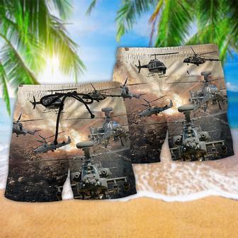 Helicopter Fire War Cool Style Beach Short | Newhawaiianshirts