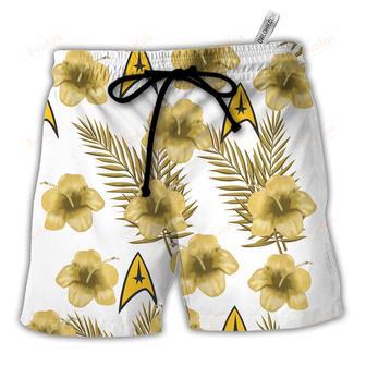 Hibiscus Floral Starships Beach Short | Newhawaiianshirts UK